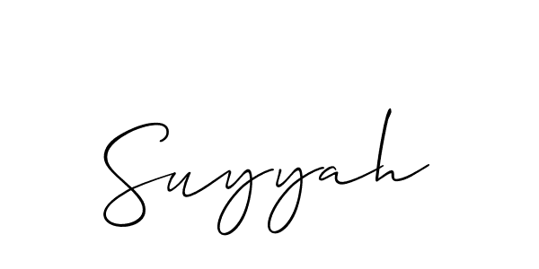 Suyyah stylish signature style. Best Handwritten Sign (Allison_Script) for my name. Handwritten Signature Collection Ideas for my name Suyyah. Suyyah signature style 2 images and pictures png