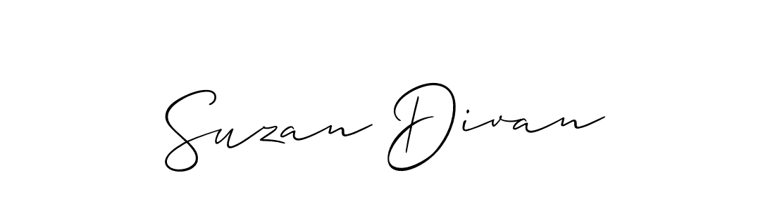 Create a beautiful signature design for name Suzan Divan. With this signature (Allison_Script) fonts, you can make a handwritten signature for free. Suzan Divan signature style 2 images and pictures png