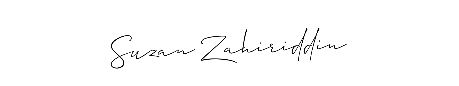 Also You can easily find your signature by using the search form. We will create Suzan Zahiriddin name handwritten signature images for you free of cost using Allison_Script sign style. Suzan Zahiriddin signature style 2 images and pictures png