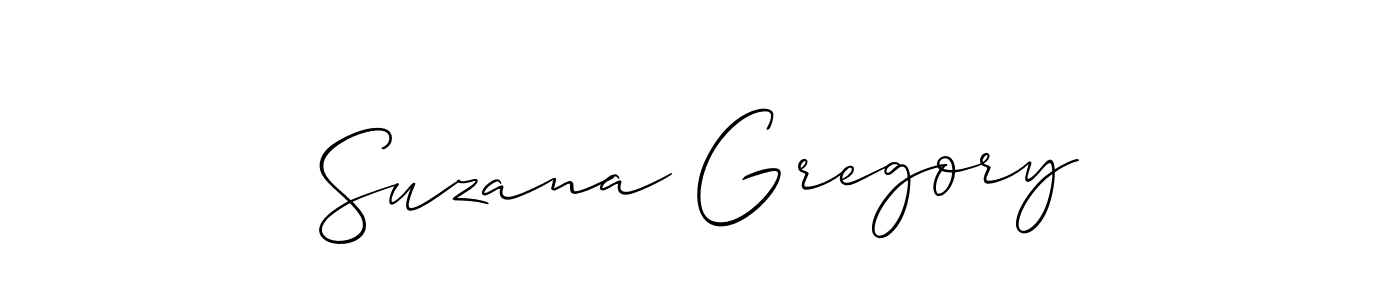 Make a beautiful signature design for name Suzana Gregory. With this signature (Allison_Script) style, you can create a handwritten signature for free. Suzana Gregory signature style 2 images and pictures png