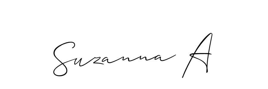 Make a short Suzanna A signature style. Manage your documents anywhere anytime using Allison_Script. Create and add eSignatures, submit forms, share and send files easily. Suzanna A signature style 2 images and pictures png