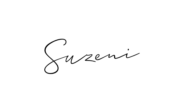 The best way (Allison_Script) to make a short signature is to pick only two or three words in your name. The name Suzeni include a total of six letters. For converting this name. Suzeni signature style 2 images and pictures png