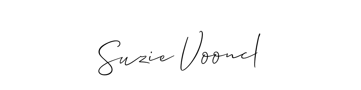 Use a signature maker to create a handwritten signature online. With this signature software, you can design (Allison_Script) your own signature for name Suzie Vooncl. Suzie Vooncl signature style 2 images and pictures png