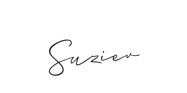 Design your own signature with our free online signature maker. With this signature software, you can create a handwritten (Allison_Script) signature for name Suziev. Suziev signature style 2 images and pictures png