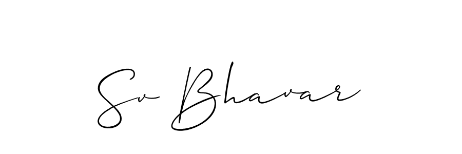 It looks lik you need a new signature style for name Sv Bhavar. Design unique handwritten (Allison_Script) signature with our free signature maker in just a few clicks. Sv Bhavar signature style 2 images and pictures png