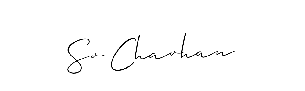 Design your own signature with our free online signature maker. With this signature software, you can create a handwritten (Allison_Script) signature for name Sv Chavhan. Sv Chavhan signature style 2 images and pictures png