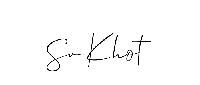 Also You can easily find your signature by using the search form. We will create Sv Khot name handwritten signature images for you free of cost using Allison_Script sign style. Sv Khot signature style 2 images and pictures png