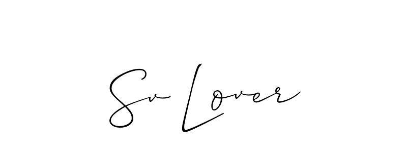 Design your own signature with our free online signature maker. With this signature software, you can create a handwritten (Allison_Script) signature for name Sv Lover. Sv Lover signature style 2 images and pictures png