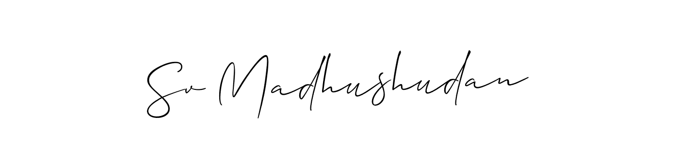 Once you've used our free online signature maker to create your best signature Allison_Script style, it's time to enjoy all of the benefits that Sv Madhushudan name signing documents. Sv Madhushudan signature style 2 images and pictures png
