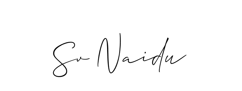 You can use this online signature creator to create a handwritten signature for the name Sv Naidu. This is the best online autograph maker. Sv Naidu signature style 2 images and pictures png