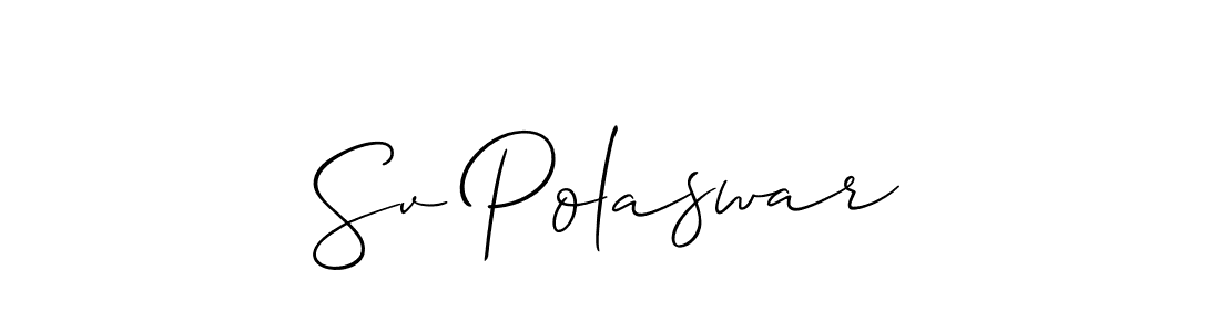 Create a beautiful signature design for name Sv Polaswar. With this signature (Allison_Script) fonts, you can make a handwritten signature for free. Sv Polaswar signature style 2 images and pictures png