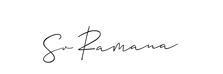 if you are searching for the best signature style for your name Sv Ramana. so please give up your signature search. here we have designed multiple signature styles  using Allison_Script. Sv Ramana signature style 2 images and pictures png
