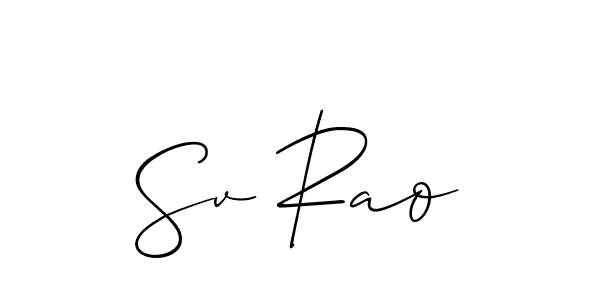 Sv Rao stylish signature style. Best Handwritten Sign (Allison_Script) for my name. Handwritten Signature Collection Ideas for my name Sv Rao. Sv Rao signature style 2 images and pictures png