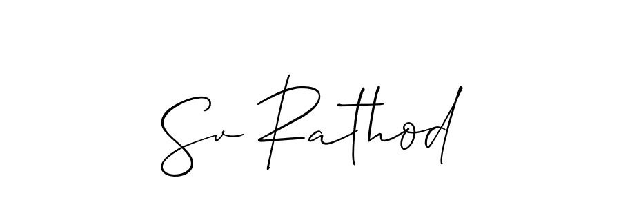 Also we have Sv Rathod name is the best signature style. Create professional handwritten signature collection using Allison_Script autograph style. Sv Rathod signature style 2 images and pictures png