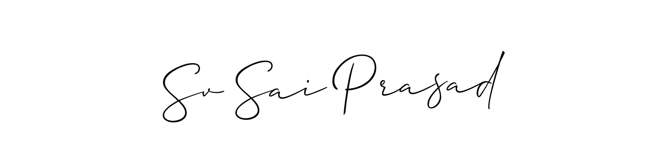 Create a beautiful signature design for name Sv Sai Prasad. With this signature (Allison_Script) fonts, you can make a handwritten signature for free. Sv Sai Prasad signature style 2 images and pictures png