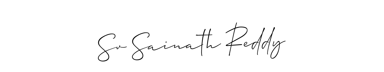 Also You can easily find your signature by using the search form. We will create Sv Sainath Reddy name handwritten signature images for you free of cost using Allison_Script sign style. Sv Sainath Reddy signature style 2 images and pictures png