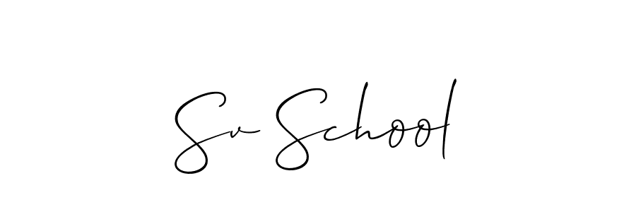 Also we have Sv School name is the best signature style. Create professional handwritten signature collection using Allison_Script autograph style. Sv School signature style 2 images and pictures png