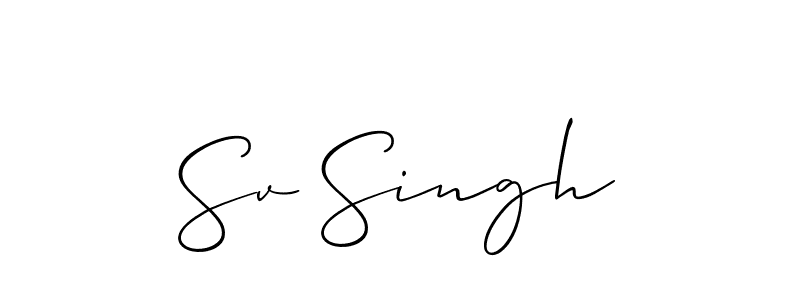 How to Draw Sv Singh signature style? Allison_Script is a latest design signature styles for name Sv Singh. Sv Singh signature style 2 images and pictures png