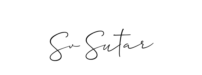 You should practise on your own different ways (Allison_Script) to write your name (Sv Sutar) in signature. don't let someone else do it for you. Sv Sutar signature style 2 images and pictures png