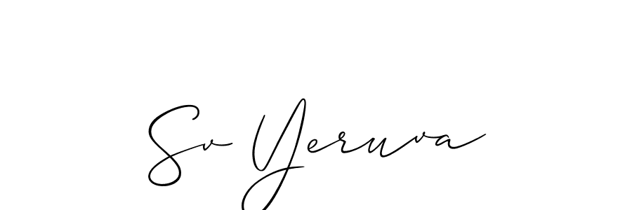 Make a short Sv Yeruva signature style. Manage your documents anywhere anytime using Allison_Script. Create and add eSignatures, submit forms, share and send files easily. Sv Yeruva signature style 2 images and pictures png