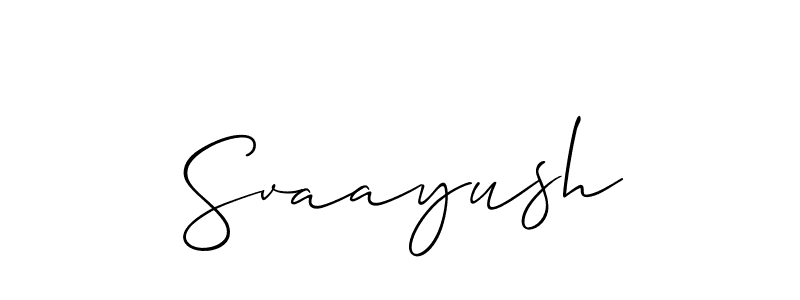 Best and Professional Signature Style for Svaayush. Allison_Script Best Signature Style Collection. Svaayush signature style 2 images and pictures png