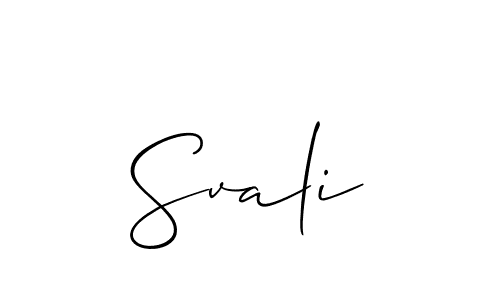 Create a beautiful signature design for name Svali. With this signature (Allison_Script) fonts, you can make a handwritten signature for free. Svali signature style 2 images and pictures png