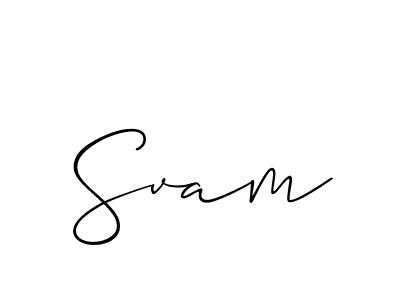 You should practise on your own different ways (Allison_Script) to write your name (Svam) in signature. don't let someone else do it for you. Svam signature style 2 images and pictures png