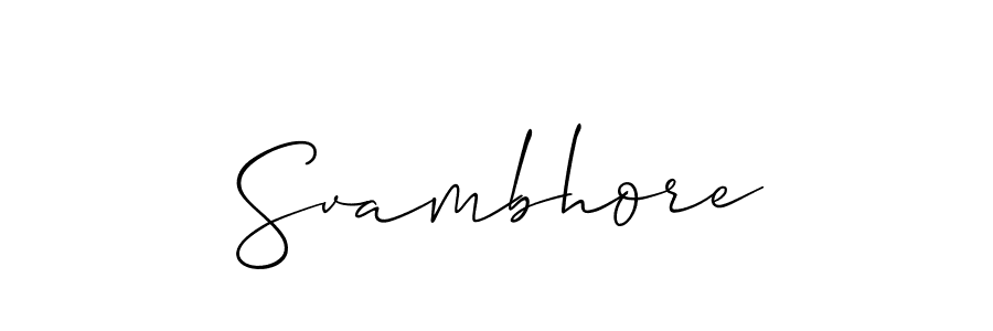 Svambhore stylish signature style. Best Handwritten Sign (Allison_Script) for my name. Handwritten Signature Collection Ideas for my name Svambhore. Svambhore signature style 2 images and pictures png