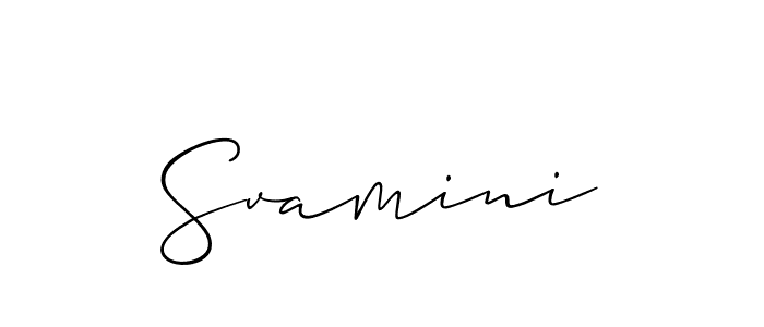 Allison_Script is a professional signature style that is perfect for those who want to add a touch of class to their signature. It is also a great choice for those who want to make their signature more unique. Get Svamini name to fancy signature for free. Svamini signature style 2 images and pictures png