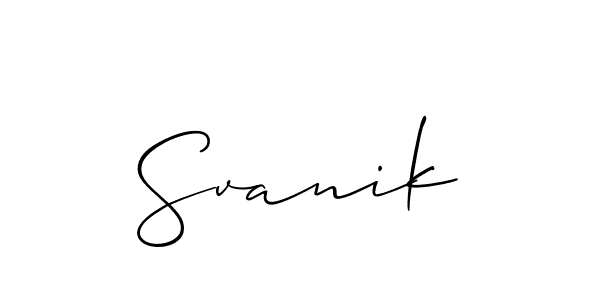 How to Draw Svanik signature style? Allison_Script is a latest design signature styles for name Svanik. Svanik signature style 2 images and pictures png