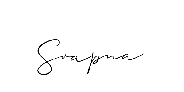 The best way (Allison_Script) to make a short signature is to pick only two or three words in your name. The name Svapna include a total of six letters. For converting this name. Svapna signature style 2 images and pictures png