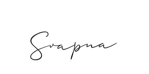 Use a signature maker to create a handwritten signature online. With this signature software, you can design (Allison_Script) your own signature for name Svapna. Svapna signature style 2 images and pictures png