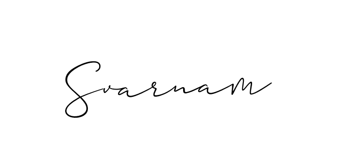 Best and Professional Signature Style for Svarnam. Allison_Script Best Signature Style Collection. Svarnam signature style 2 images and pictures png