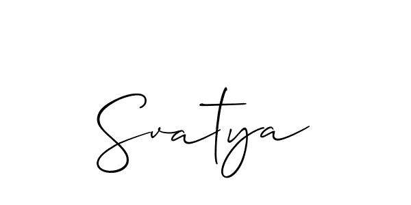 You should practise on your own different ways (Allison_Script) to write your name (Svatya) in signature. don't let someone else do it for you. Svatya signature style 2 images and pictures png