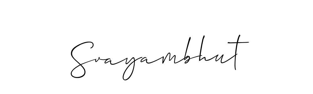 You should practise on your own different ways (Allison_Script) to write your name (Svayambhut) in signature. don't let someone else do it for you. Svayambhut signature style 2 images and pictures png