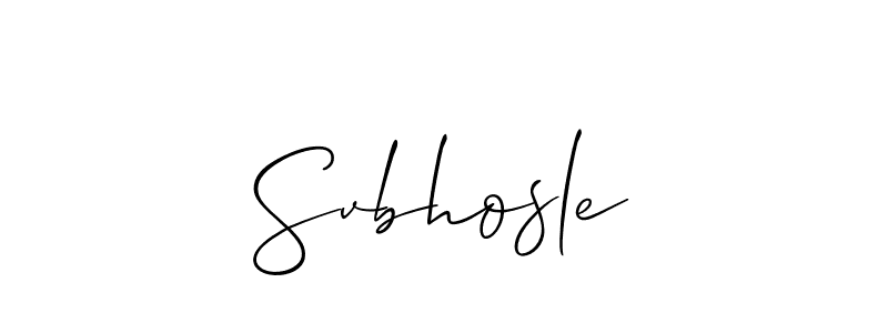 Design your own signature with our free online signature maker. With this signature software, you can create a handwritten (Allison_Script) signature for name Svbhosle. Svbhosle signature style 2 images and pictures png