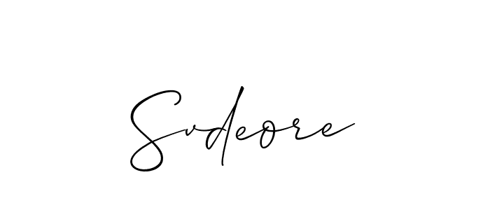 Design your own signature with our free online signature maker. With this signature software, you can create a handwritten (Allison_Script) signature for name Svdeore. Svdeore signature style 2 images and pictures png