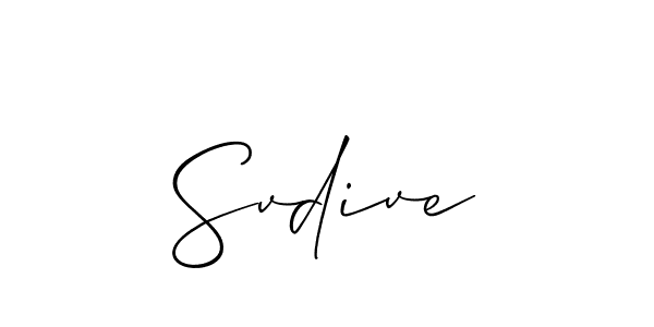 Make a beautiful signature design for name Svdive. With this signature (Allison_Script) style, you can create a handwritten signature for free. Svdive signature style 2 images and pictures png