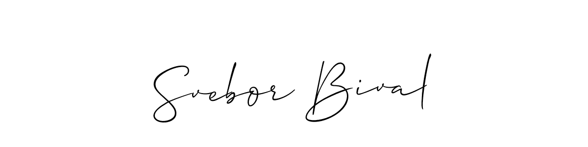 Allison_Script is a professional signature style that is perfect for those who want to add a touch of class to their signature. It is also a great choice for those who want to make their signature more unique. Get Svebor Bival name to fancy signature for free. Svebor Bival signature style 2 images and pictures png