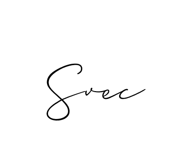 How to Draw Svec signature style? Allison_Script is a latest design signature styles for name Svec. Svec signature style 2 images and pictures png