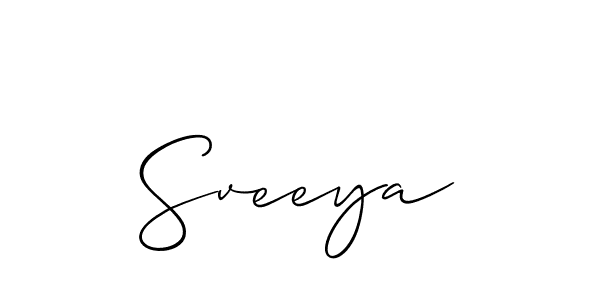 The best way (Allison_Script) to make a short signature is to pick only two or three words in your name. The name Sveeya include a total of six letters. For converting this name. Sveeya signature style 2 images and pictures png