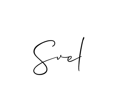 Make a beautiful signature design for name Svel. With this signature (Allison_Script) style, you can create a handwritten signature for free. Svel signature style 2 images and pictures png