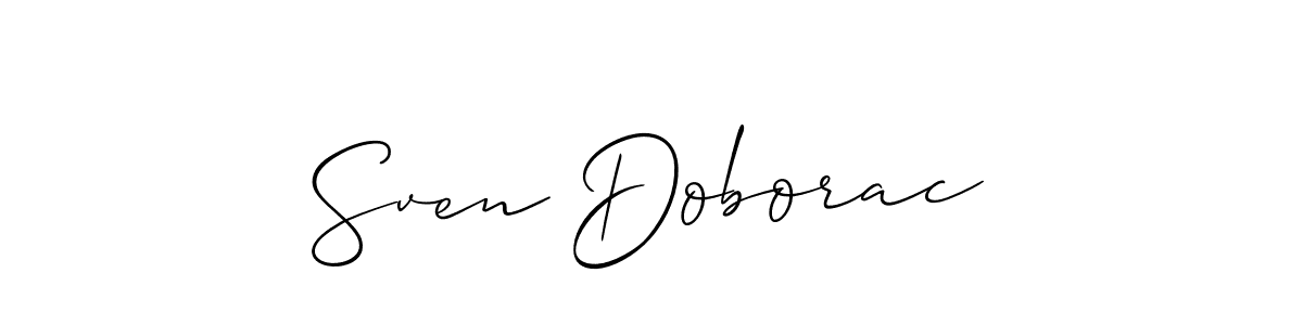 Use a signature maker to create a handwritten signature online. With this signature software, you can design (Allison_Script) your own signature for name Sven Doborac. Sven Doborac signature style 2 images and pictures png