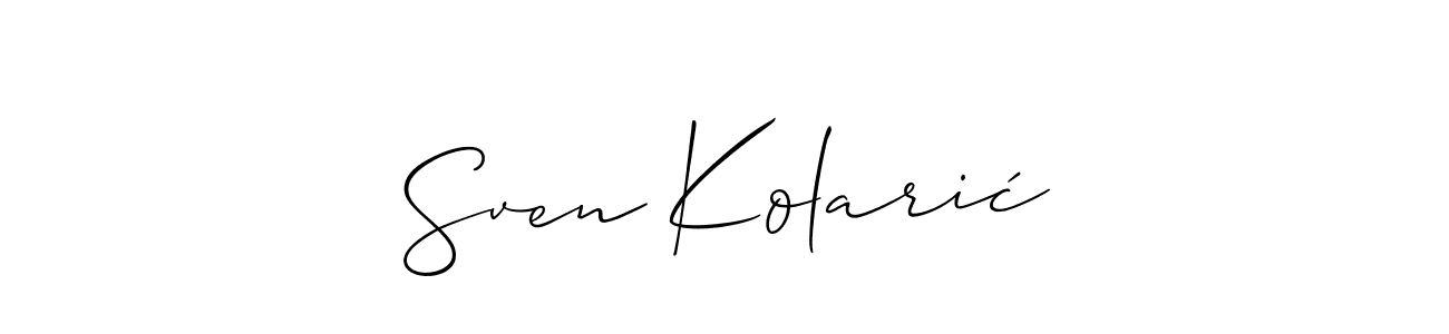 The best way (Allison_Script) to make a short signature is to pick only two or three words in your name. The name Sven Kolarić include a total of six letters. For converting this name. Sven Kolarić signature style 2 images and pictures png
