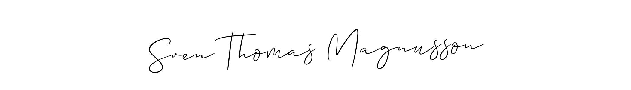 See photos of Sven Thomas Magnusson official signature by Spectra . Check more albums & portfolios. Read reviews & check more about Allison_Script font. Sven Thomas Magnusson signature style 2 images and pictures png