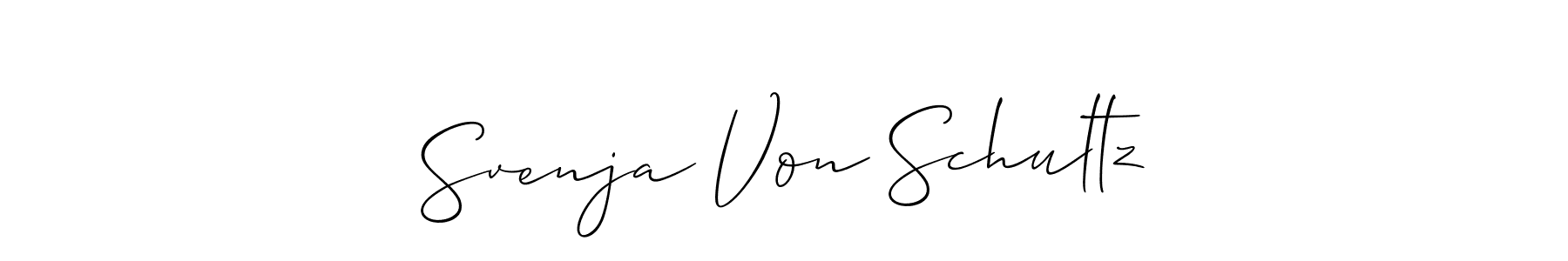 if you are searching for the best signature style for your name Svenja Von Schultz. so please give up your signature search. here we have designed multiple signature styles  using Allison_Script. Svenja Von Schultz signature style 2 images and pictures png