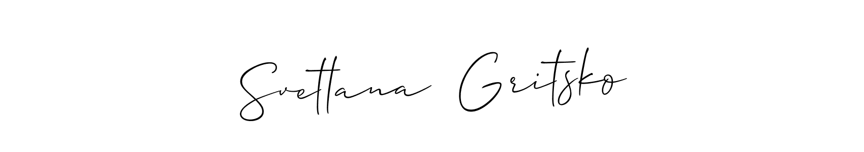 Svetlana  Gritsko stylish signature style. Best Handwritten Sign (Allison_Script) for my name. Handwritten Signature Collection Ideas for my name Svetlana  Gritsko. Svetlana  Gritsko signature style 2 images and pictures png