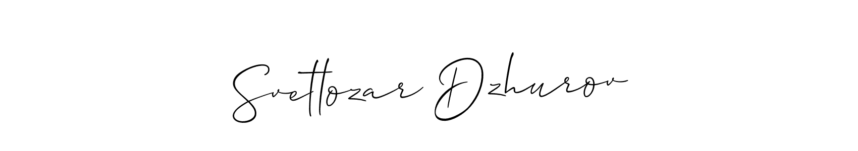 Similarly Allison_Script is the best handwritten signature design. Signature creator online .You can use it as an online autograph creator for name Svetlozar Dzhurov. Svetlozar Dzhurov signature style 2 images and pictures png