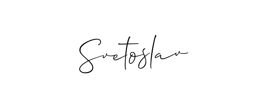 How to make Svetoslav name signature. Use Allison_Script style for creating short signs online. This is the latest handwritten sign. Svetoslav signature style 2 images and pictures png