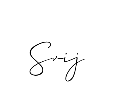 Design your own signature with our free online signature maker. With this signature software, you can create a handwritten (Allison_Script) signature for name Svij. Svij signature style 2 images and pictures png